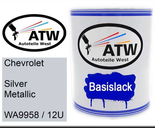 Chevrolet, Silver Metallic, WA9958 / 12U: 1L Lackdose, von ATW Autoteile West.